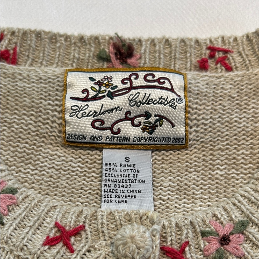 Embroidered Heart Pattern Cardigan - Picture 5 of 13